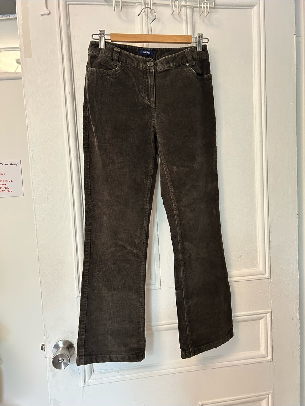Corduroy Flared Pants in Dark Brown